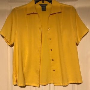 Yellow Short Sleeve Button Up
